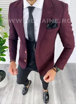 Sacou barbati grena slim fit B5000 O3-5.2