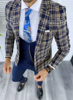 Sacou barbati in carouri slim fit B5289 12-1.2