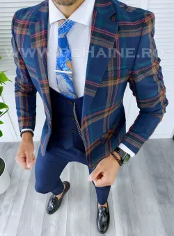 Sacou barbati in carouri slim fit B5299 i1-3.1