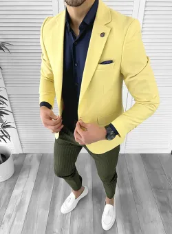 Sacou barbati slim fit galben 10269 55-3