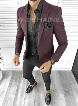 Sacou barbati slim fit grena B8277 33-5