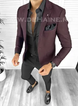 Sacou barbati slim fit grena B8309 D3-5.1