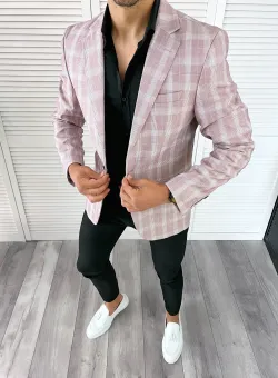 Sacou barbati slim fit in carouri 11983 D3-2.4