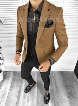 Sacou barbati slim fit maro B8326 P20-3.1