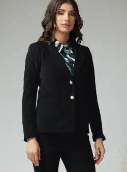 Sacou Moze office din velur negru cu buzunare