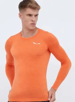 Salewa longsleeve funcțional Zebru Fresh culoarea portocaliu