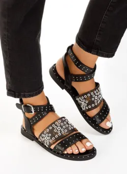 Sandale cu talpa joasa Paralia negre