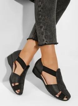 Sandale cu talpa ortopedica Muna negre