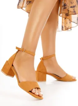 Sandale cu toc Adriema Camel