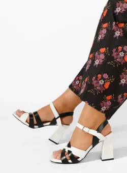 Sandale cu toc gros Viona negre