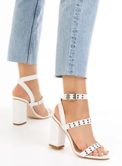 Sandale cu toc inalt Armunia albe