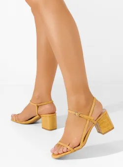 Sandale dama cu toc Chiesa galbene