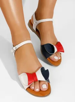 Sandale dama piele Delana albe