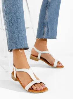 Sandale dama piele Nocella albe