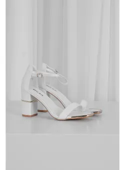 Sandale Iarina albe cu insetii aurii