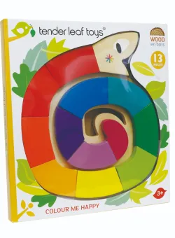 Sarpele colorat din lemn, Tender Leaf Toys, 13 piese