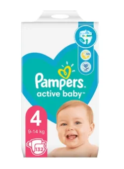 Scutece Pampers, 4 Act Baby 9-14Kg, 132 buc