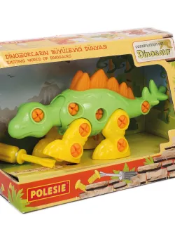 Set de constructie dinozaur, Polesie, Stegosaurus, 30 piese, 21 cm