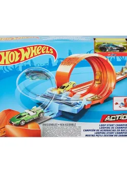 Set de joaca Circuit cu obstacole Hot Wheels, Loop Stunt Champion GTV13