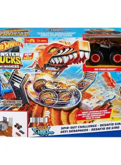 Set de joaca cu masina Monster Trucks, Hot Wheels, Spin-Out Challenge, HNB93