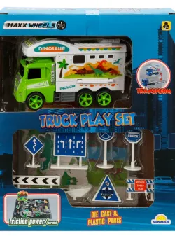 Set de joaca cu masinuta, Maxx Wheels, Dinozaur, Verde