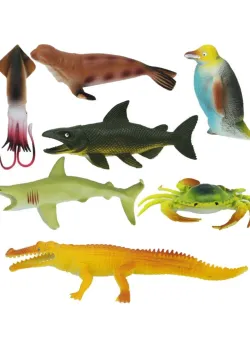 Set figurine animale din ocean in punga mare, Crazoo, 7 buc