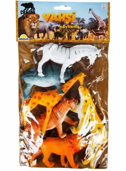 Set figurine animale salbatice in punga mare, Crazoo, 6 buc