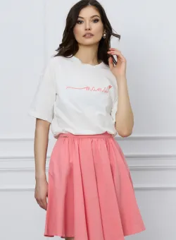 Set Mama cu tricou si fusta roz