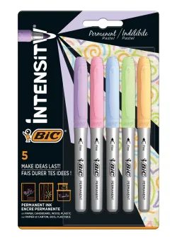 Set markere permanente colorate, Bic, Pastel