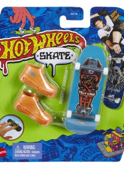 Set mini placa skateboard cu pantofi, Hot Wheels, HNG21