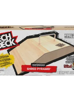 Set mini skateboard cu rampa din lemn, Tech Deck, Shred Pyramid, 20136530