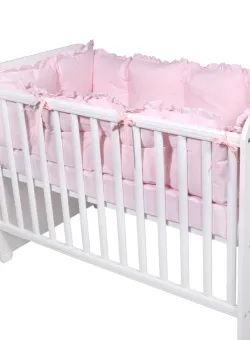 Set protectii laterale pentru pat, Lorelli, 4 piese, 60 X 120 cm, Pink