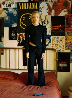 Sisley pulover copii culoarea negru, light