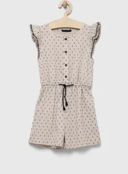 Sisley salopetă din bumbac pentru copii culoarea bej, bumbac