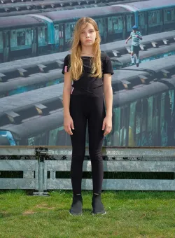 Sisley tricou copii culoarea negru