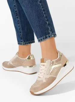 Sneakers cu platforma Charisse bej