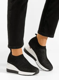 Sneakers cu platforma negri Zamora