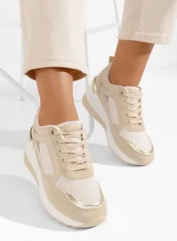 Sneakers cu platforma Setora bej
