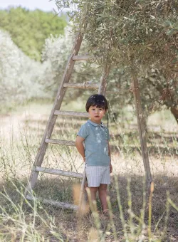 Tartine et Chocolat pantaloni scurți din bumbac pentru copii culoarea verde