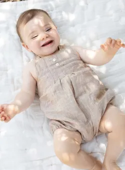 Tartine et Chocolat salopetă de in pentru bebeluși