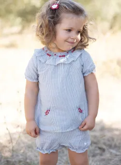 Tartine et Chocolat set de bumbac pentru bebelusi culoarea albastru marin