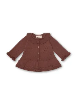 That's mine cardigan din bumbac pentru bebeluși 22221 culoarea maro, light PILE