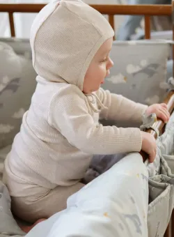 That's mine longsleeve din bumbac pentru bebeluși 19817 culoarea bej, uni CAMMA