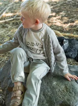 That's mine pantaloni copii Floke culoarea gri, neted