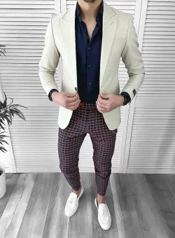 Tinuta barbati smart casual Pantaloni + Camasa + Sacou 10066