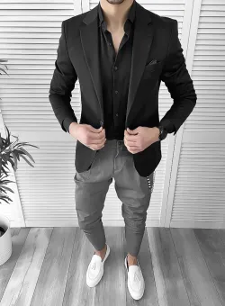 Tinuta barbati smart casual Pantaloni + Camasa + Sacou 10096