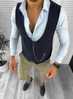 Tinuta barbati smart casual Pantaloni + Camasa+Vesta 12739