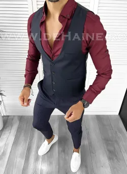 Tinuta barbati smart casual Pantaloni + Camasa+Vesta B9129