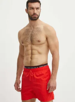 Tommy Jeans pantaloni scurti de baie culoarea rosu, UM0UM03141