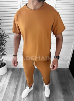 Trening barbati maro pantaloni + tricou oversize B7984 25-4.1